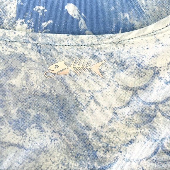 Silver Bait Scale Print V Neck Sleeveless Performance Dress UPF 50 Size M - Picture 7 of 7